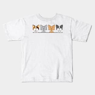 Row of Cats Kids T-Shirt